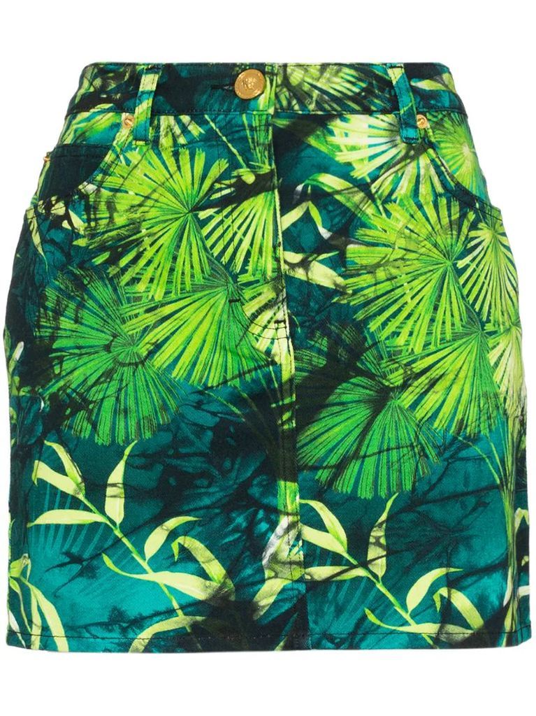Jungle print mini skirt