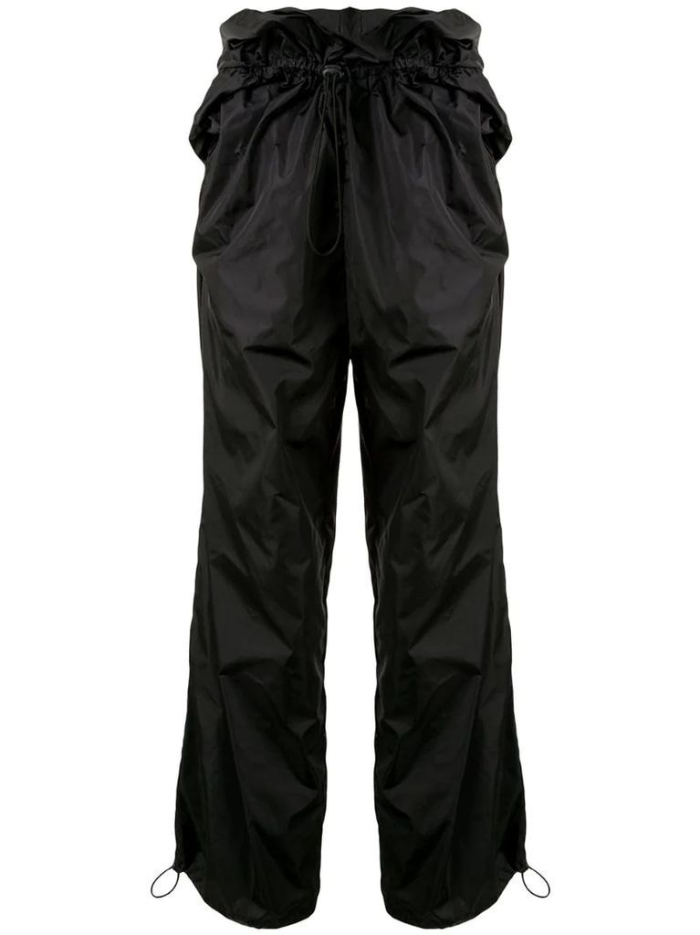 high rise ruched trousers