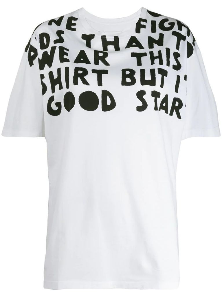 oversized slogan print T-shirt