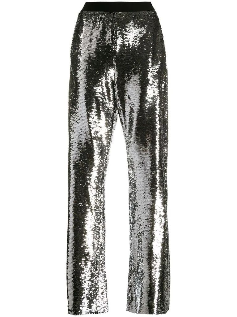 Kelly sequin-embellished wide-leg trousers