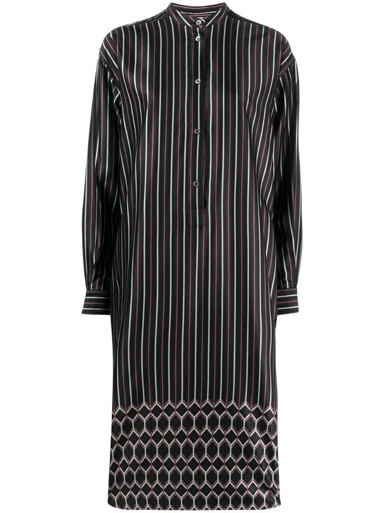 striped silk shirt dress