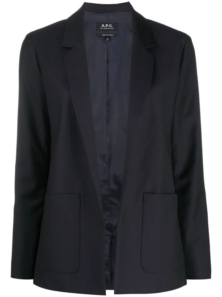 open front tailored blazer