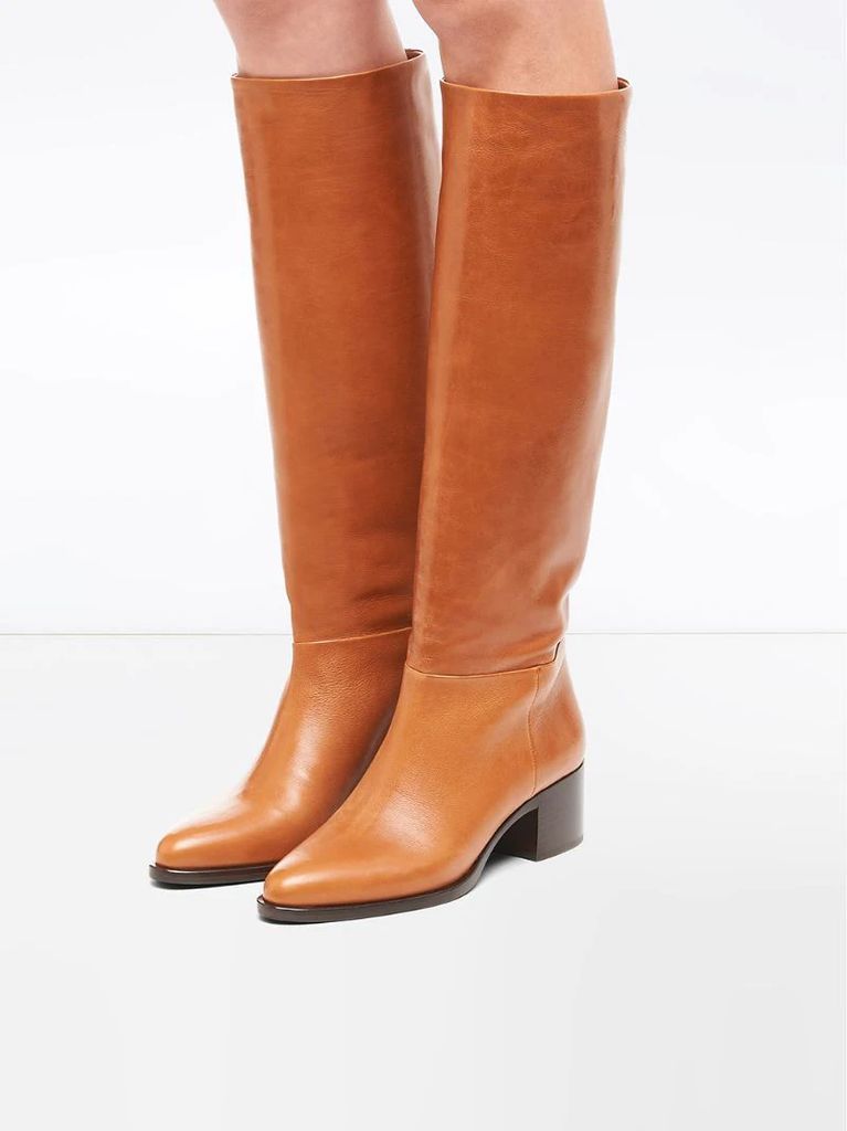 pointed toe knee-high boots
