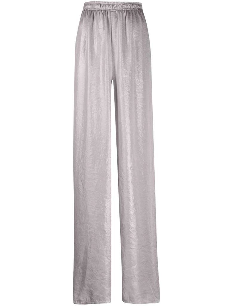 metallic wide-leg trousers