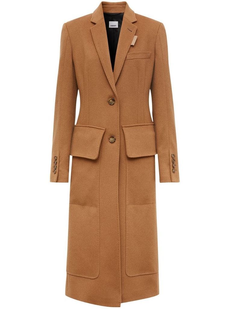 notched-lapel single-brasted coat