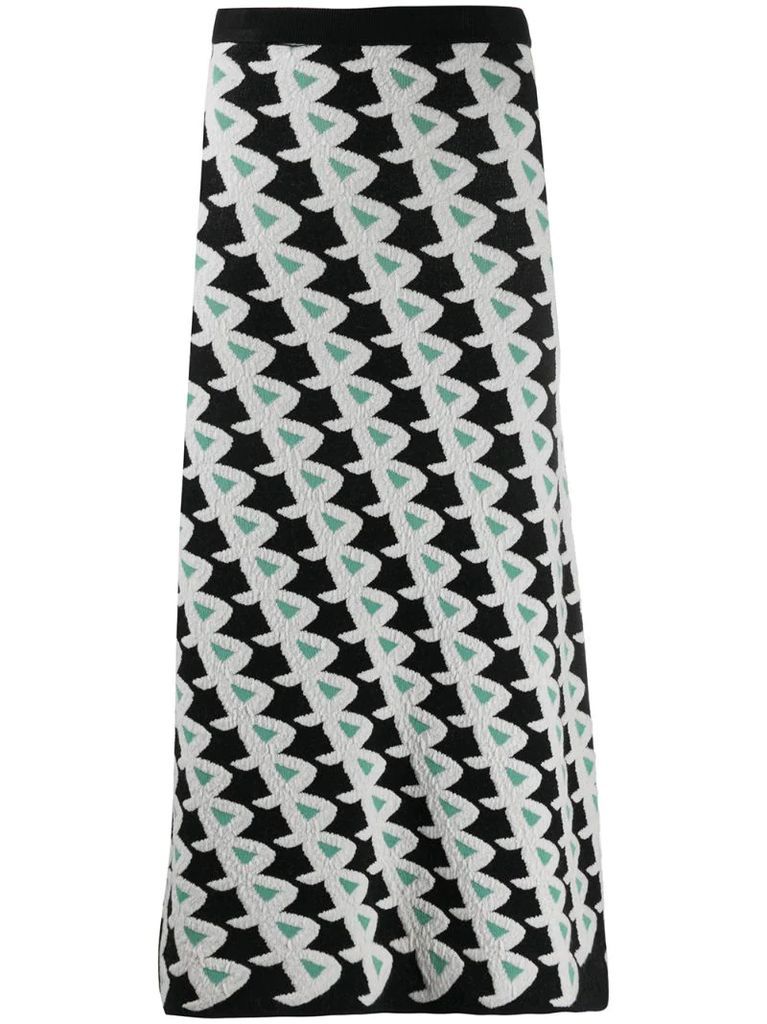 geometric print knitted skirt