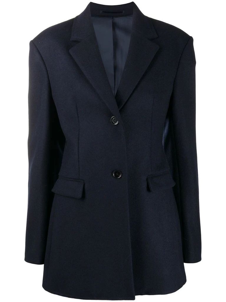 single-breasted fitted coat