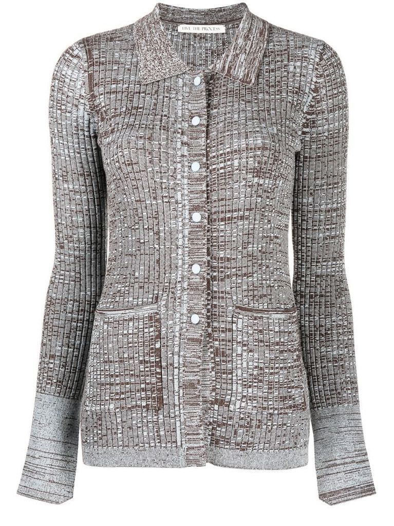 Marl knitted shirt cardigan