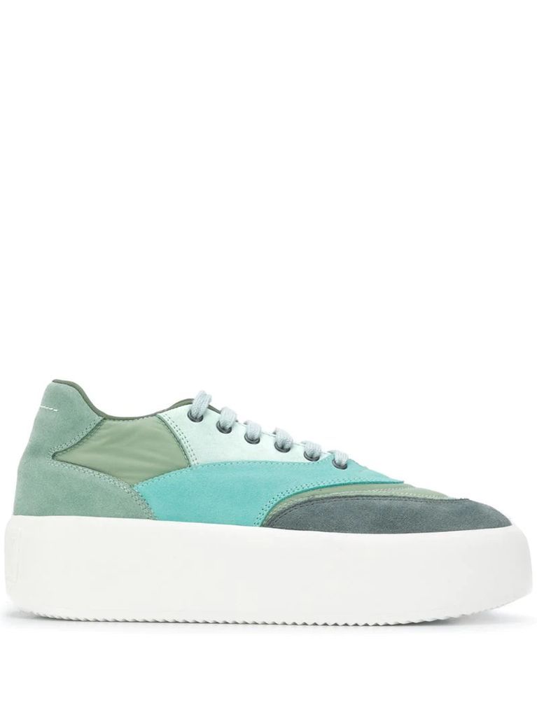 panelled colour-block sneakers