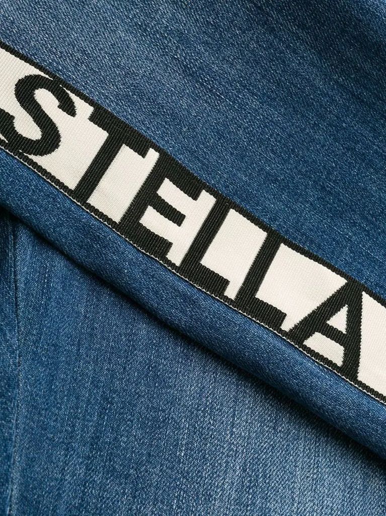 logo-stripe cropped jeans