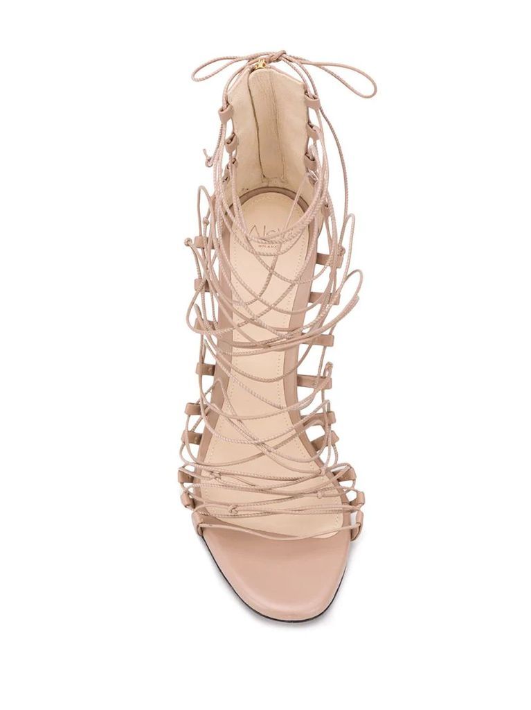 multi-strap front heeled sandals