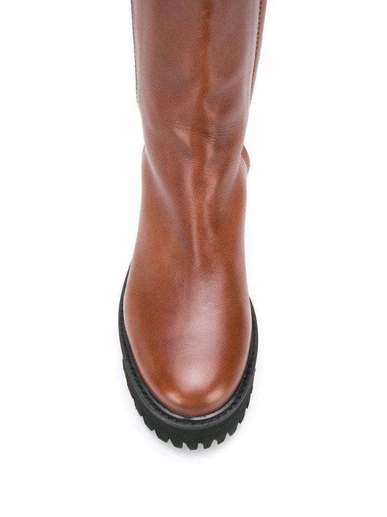 chunky sole mid-calf boots