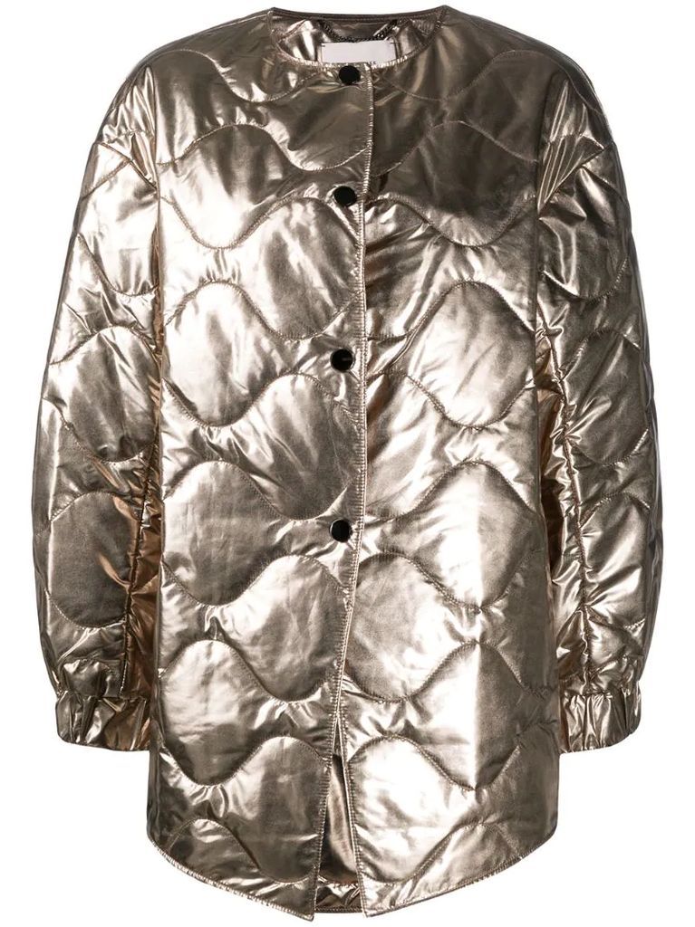 Mirror Shine quilted coat