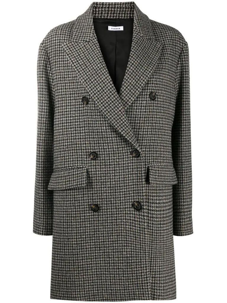 double breasted houndstooth jacket