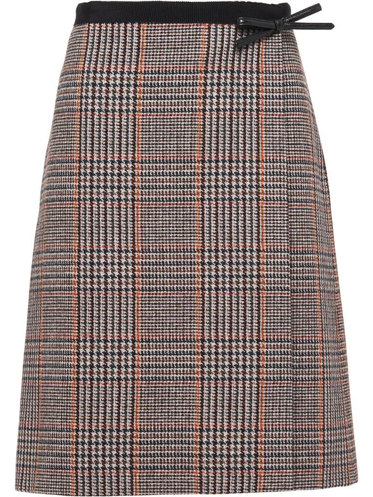 check print high-waisted skirt