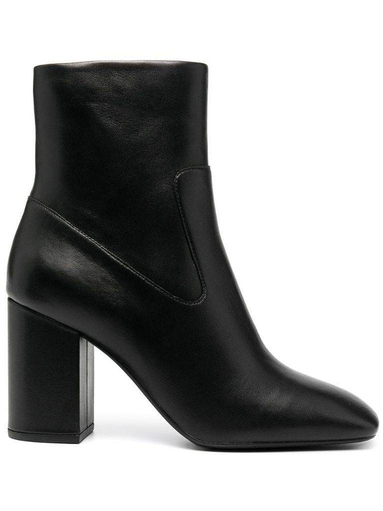 heeled leather ankle boots