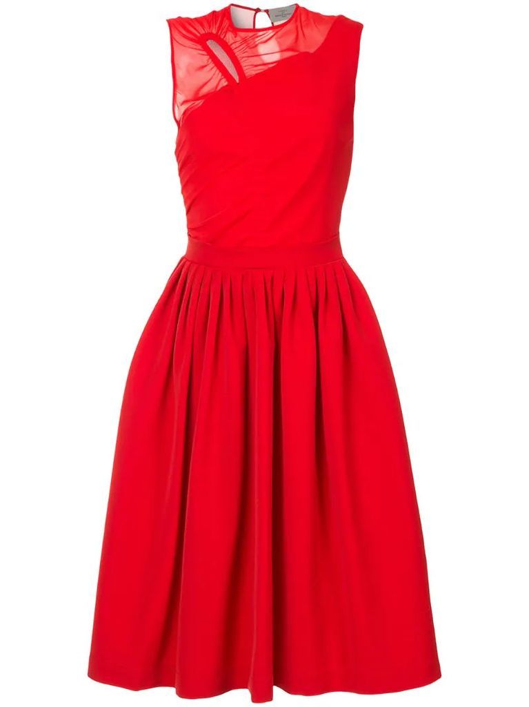 stretch satin cut out midi dress