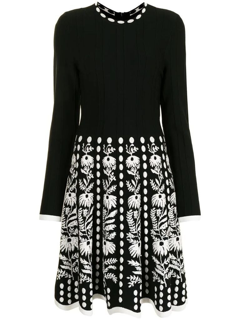 floral-jacquard knitted dress