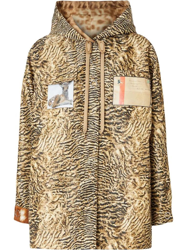 Tiger Print Lightweight Hooded Jacket