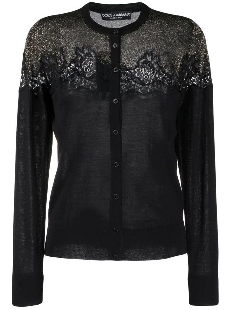 lace detailed cardigan
