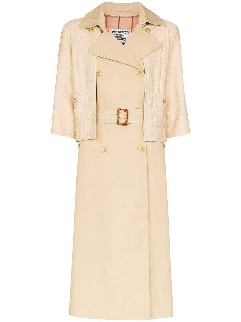 hybrid layer-look trench coat