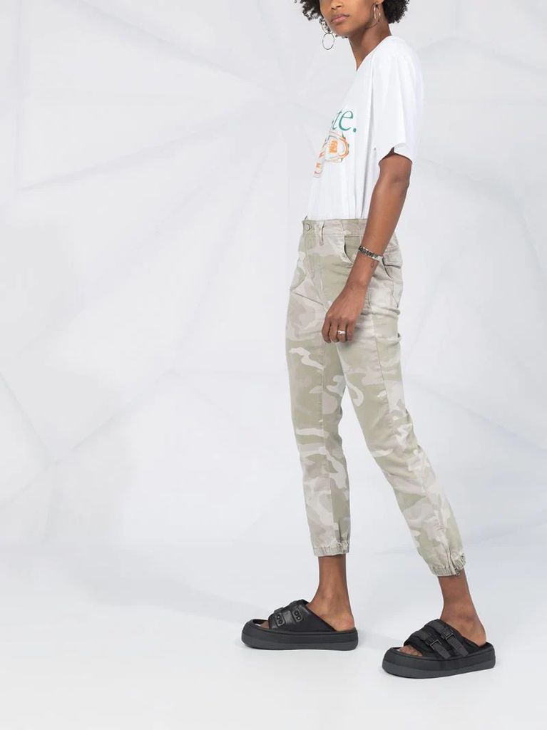 Mayslie camouflage print cropped jeans