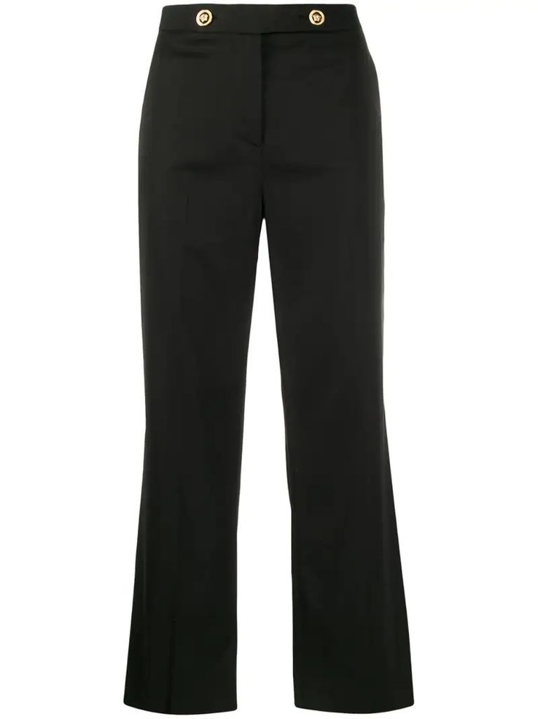 Medusa button cropped trousers