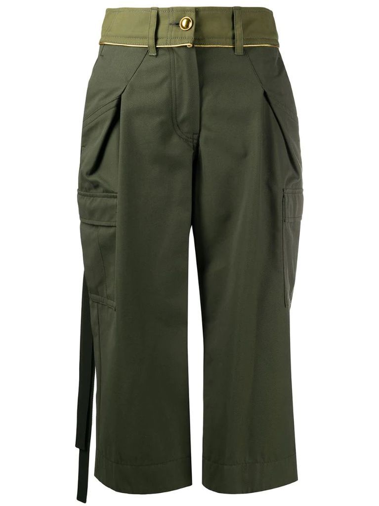 cargo pocket cropped trousers
