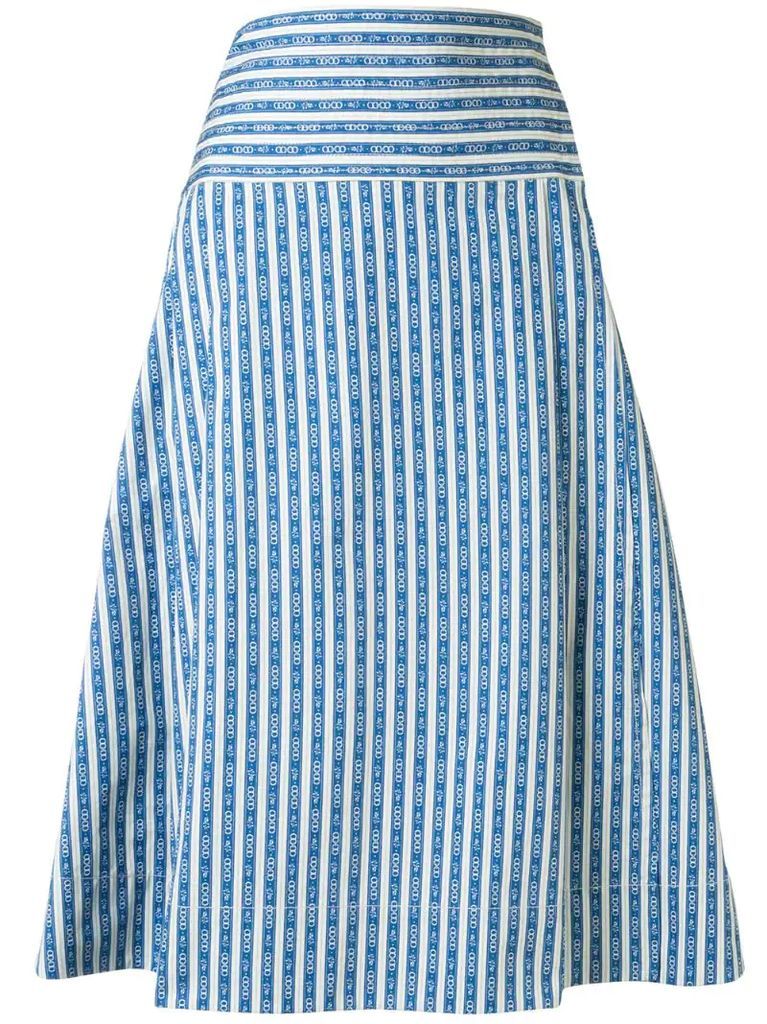 Gemini Link-print wrap skirt