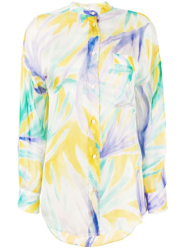 multicoloured silk shirt