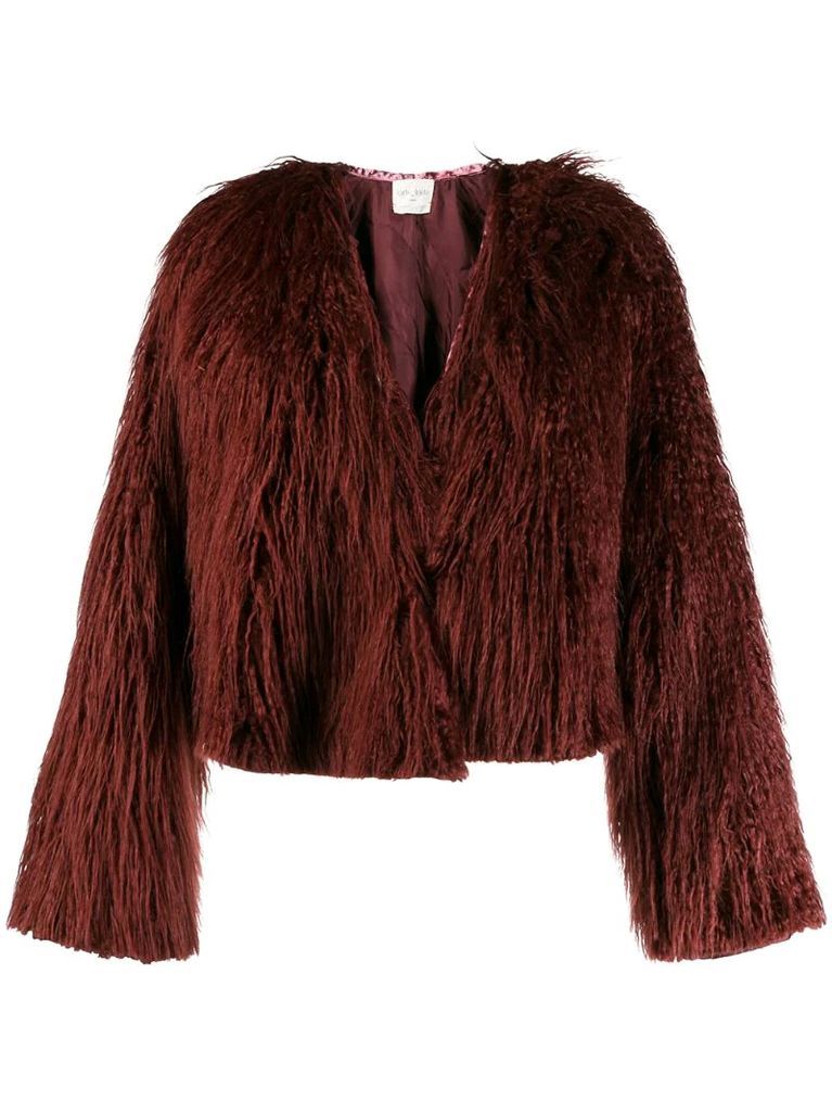 textured furry jacket