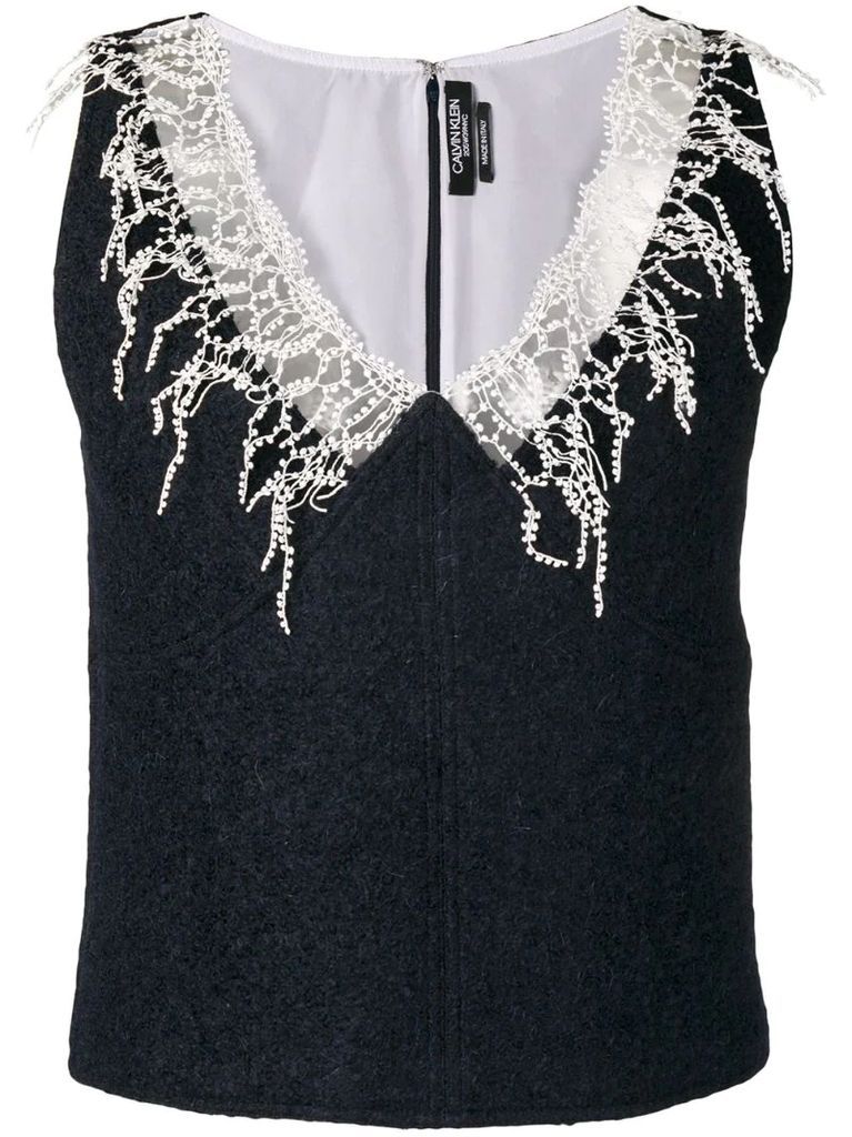 embroidered detail top