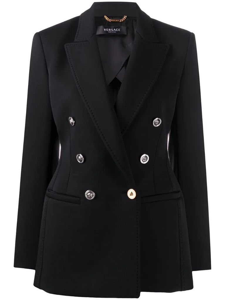 contrast-hardware double-breasted blazer