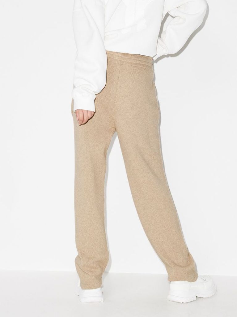 wide-leg cashmere track pants