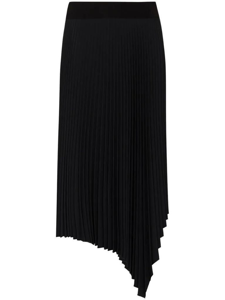 Swinton asymmetric pleated skirt