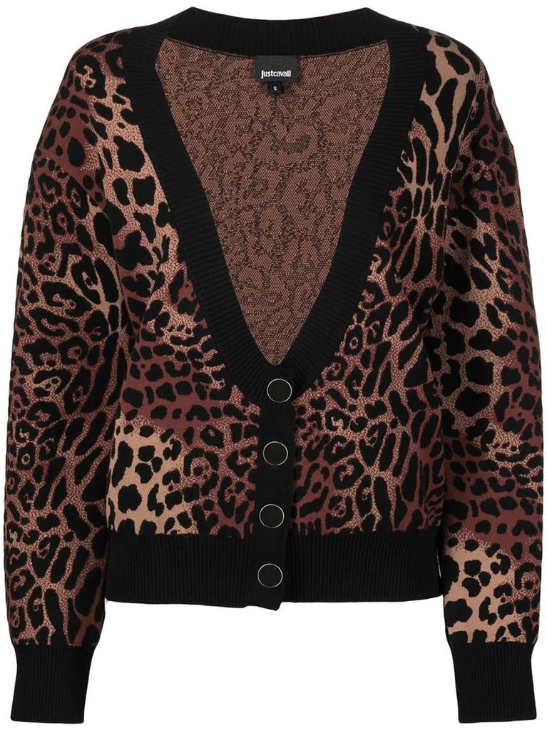 leopard-print cardigan