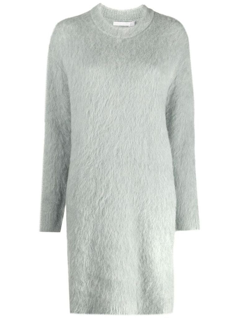 ribbed-collar knitted dress