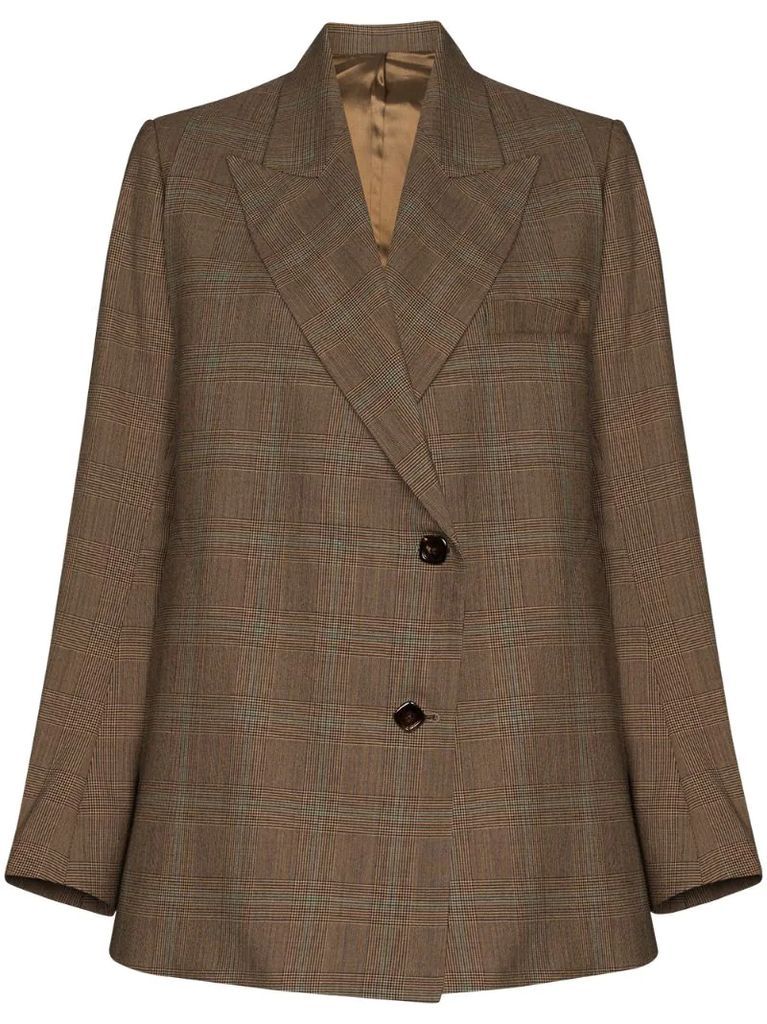 check-pattern wool blazer