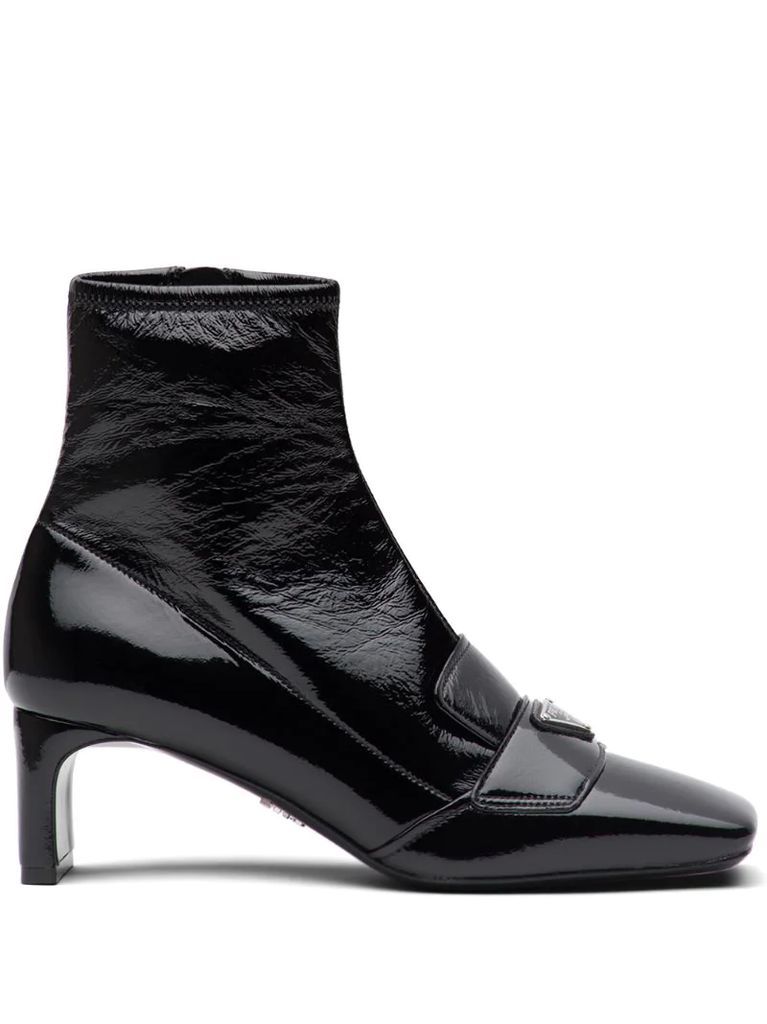 technical patent leather boots