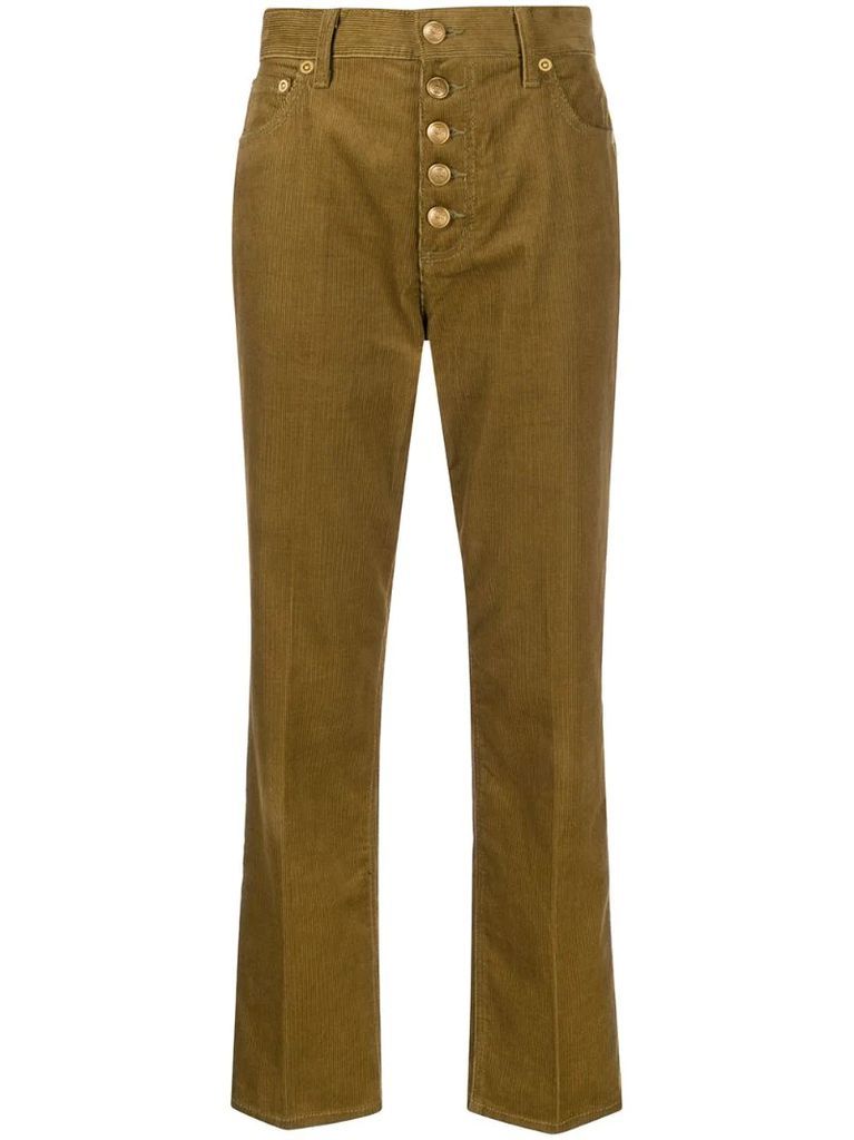 corduroy button-up trousers