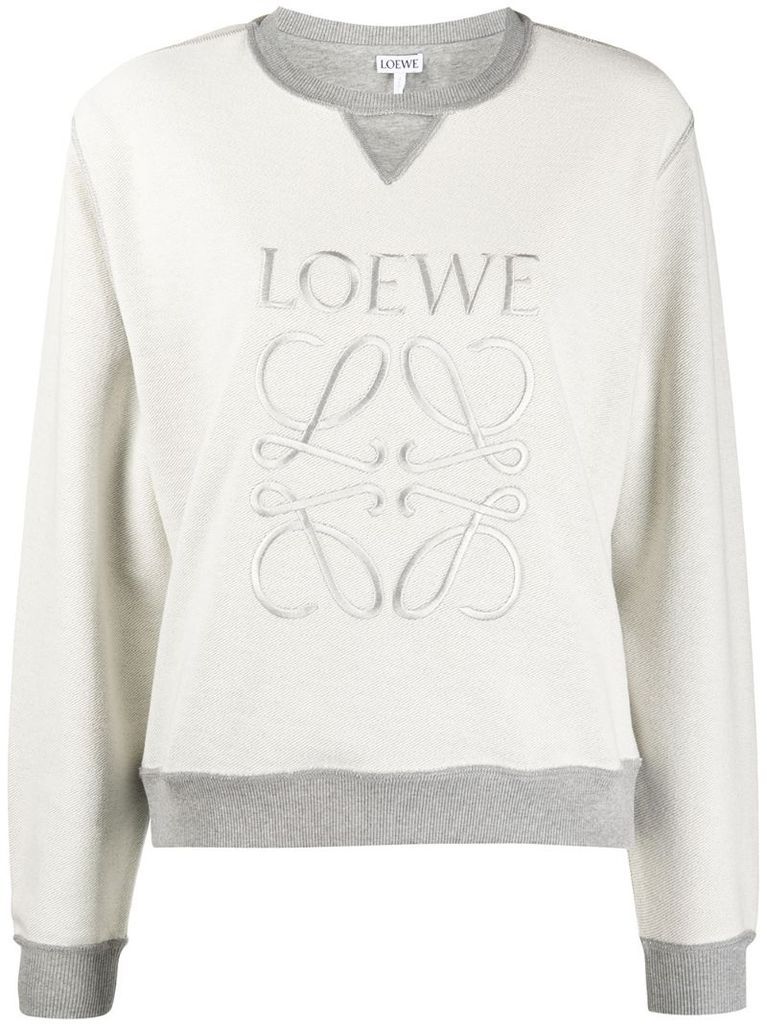 logo-embroidered inside-out sweatshirt