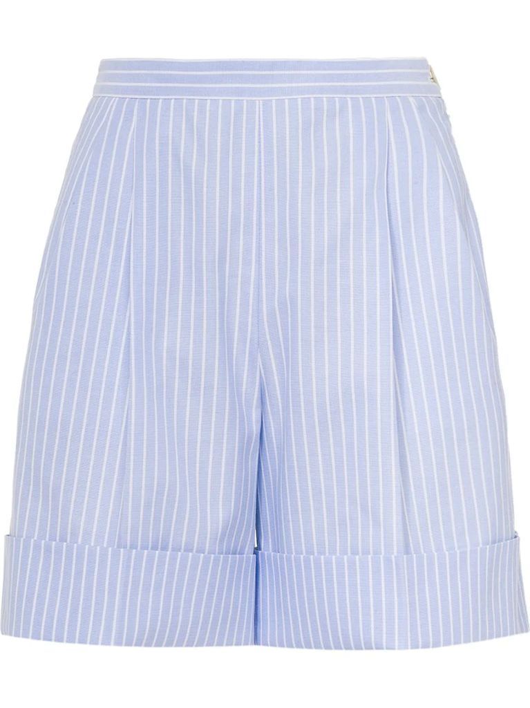 striped Oxford shorts