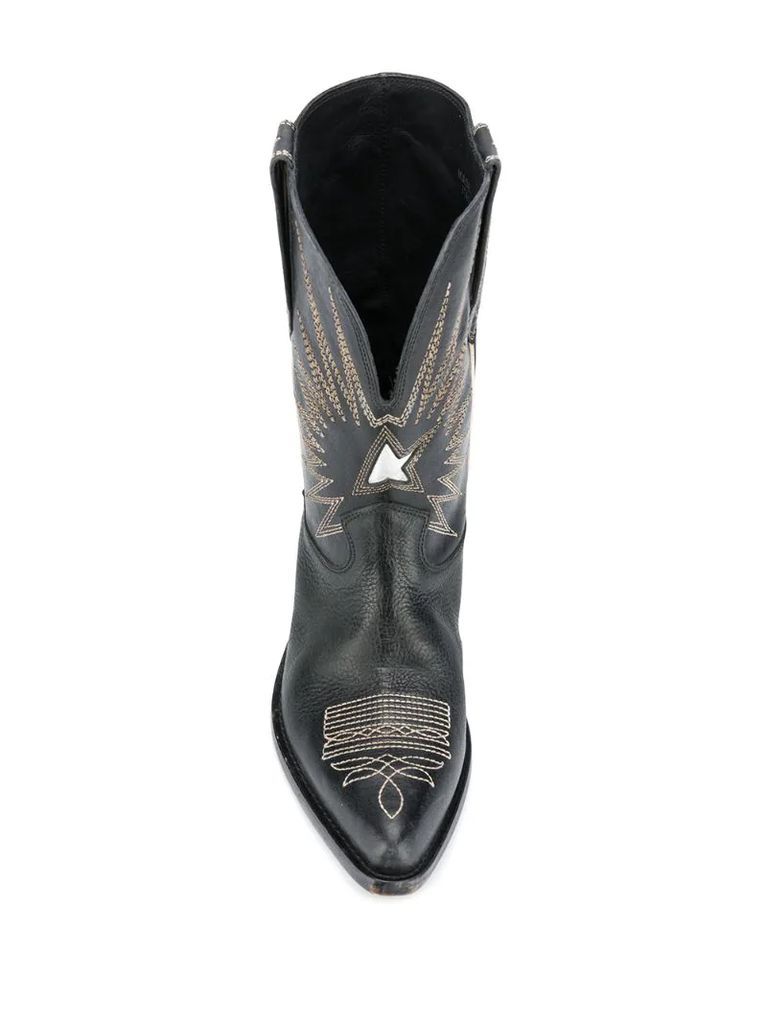 Wish Star 40mm leather cowboy boots