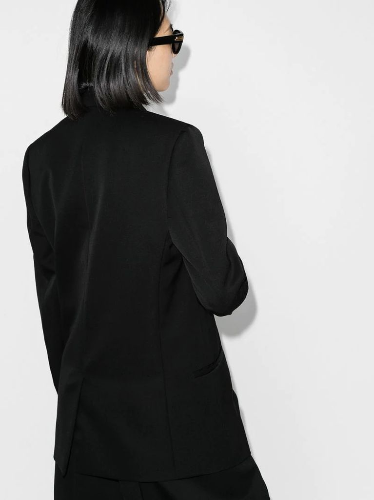 long-line double-breasted blazer jacket