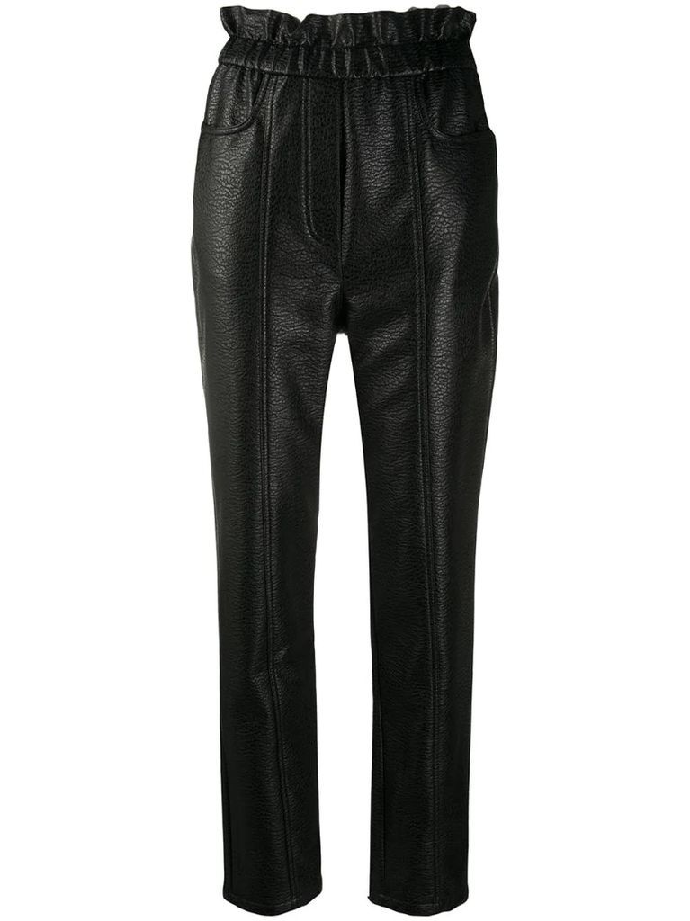 faux-leather slim trousers