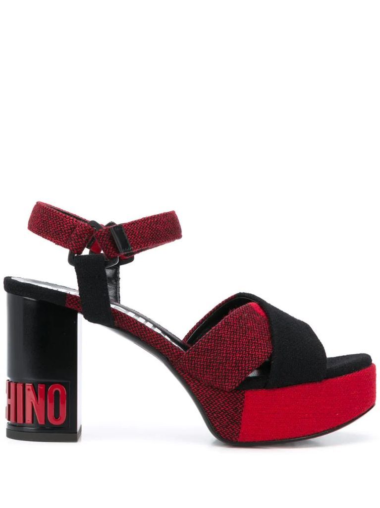 chunky-heel logo sandals