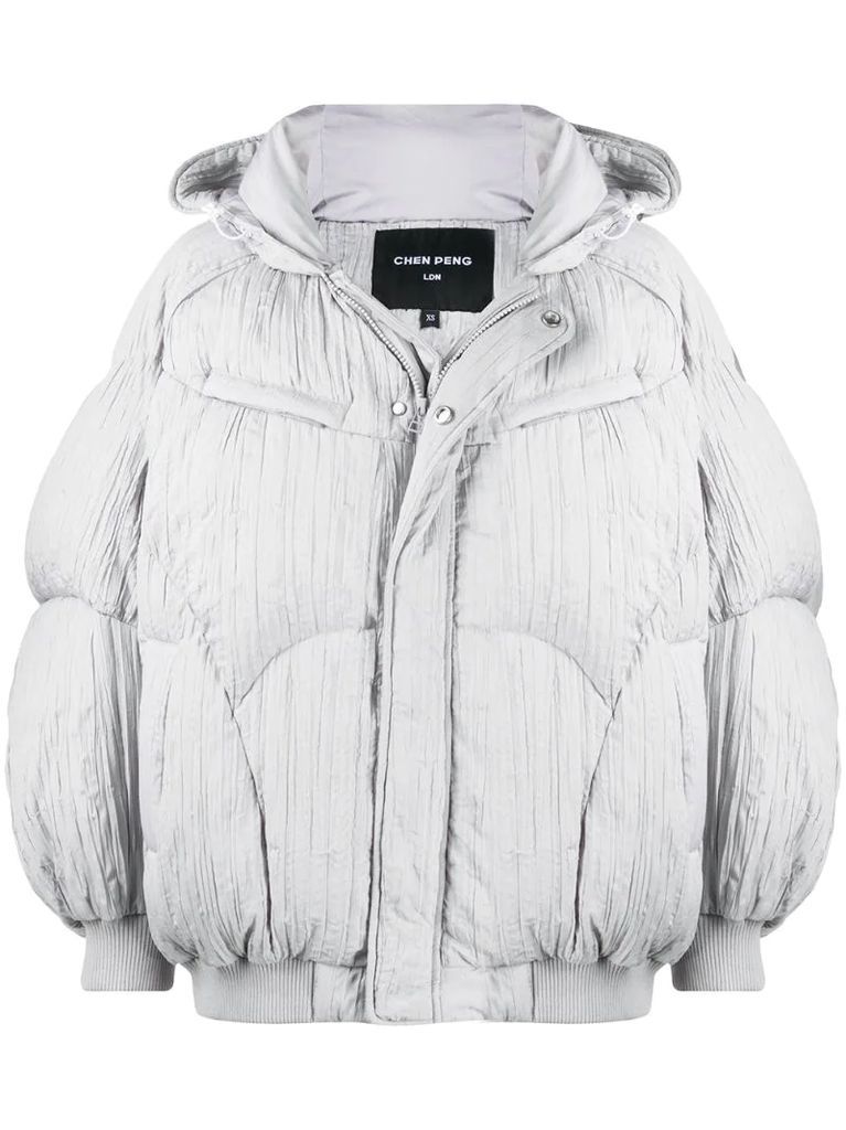 pleated down puffer jacket