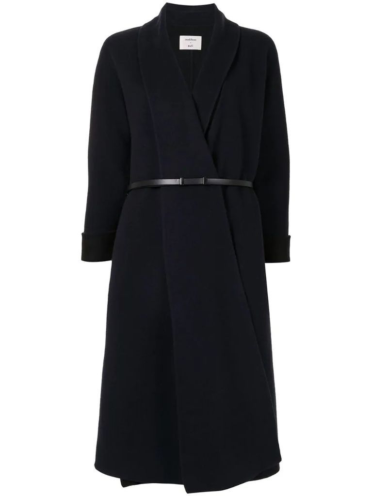 belted wool-blend coat