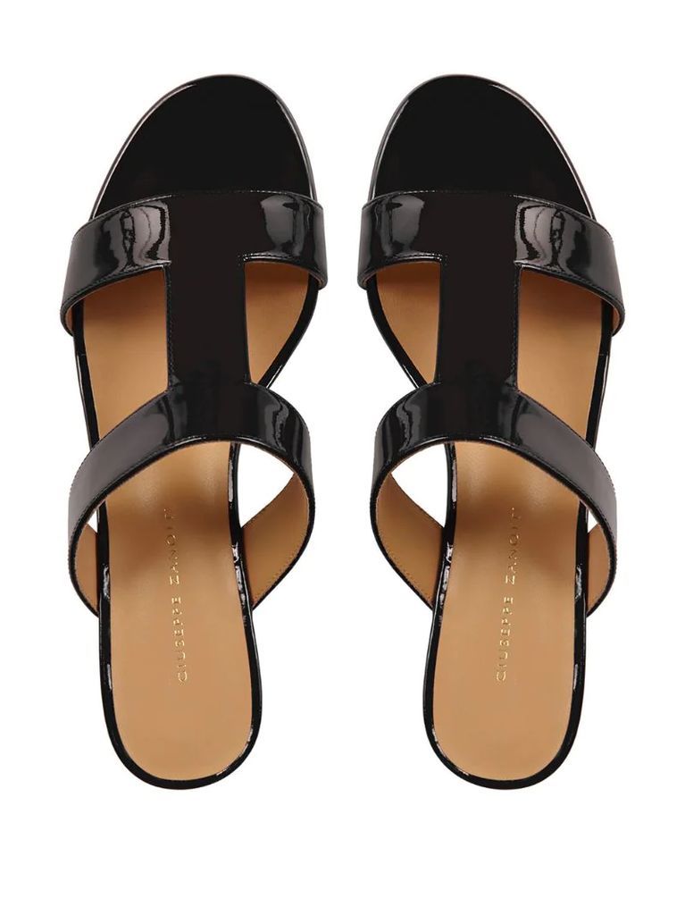 double strap T-bar mules