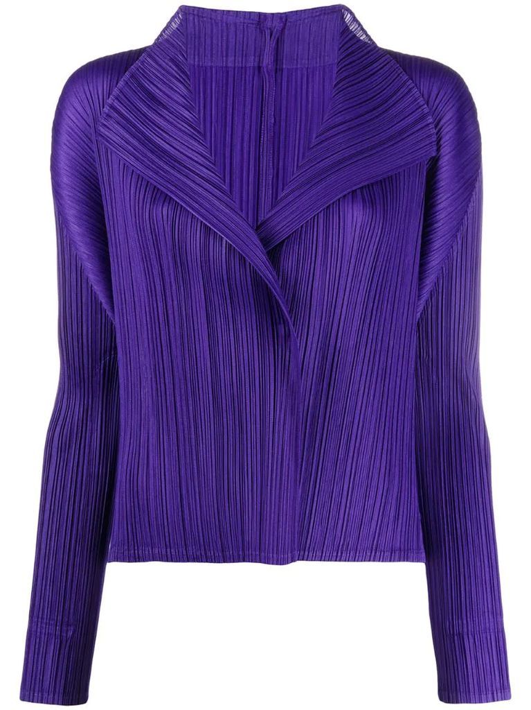 open-front pleated jacket